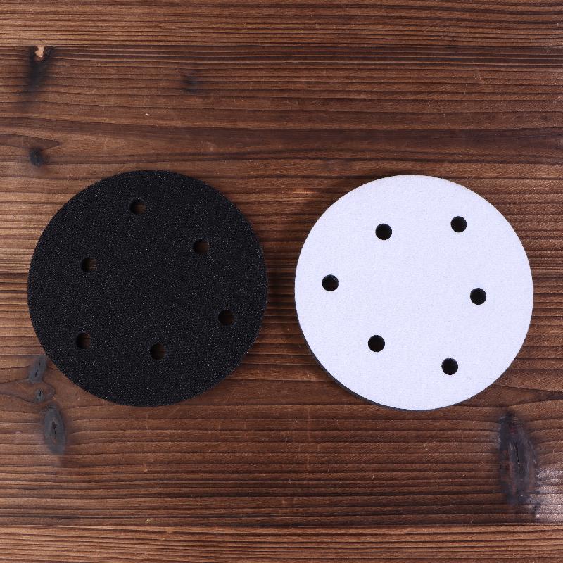 Almohadilla de Interfaz 5 Pulgadas 6 Agujeros Velcro Esponja Suave Almohadilla Amortiguadora Para Disco de Lijado Almohadillas para Lijadora Orbital