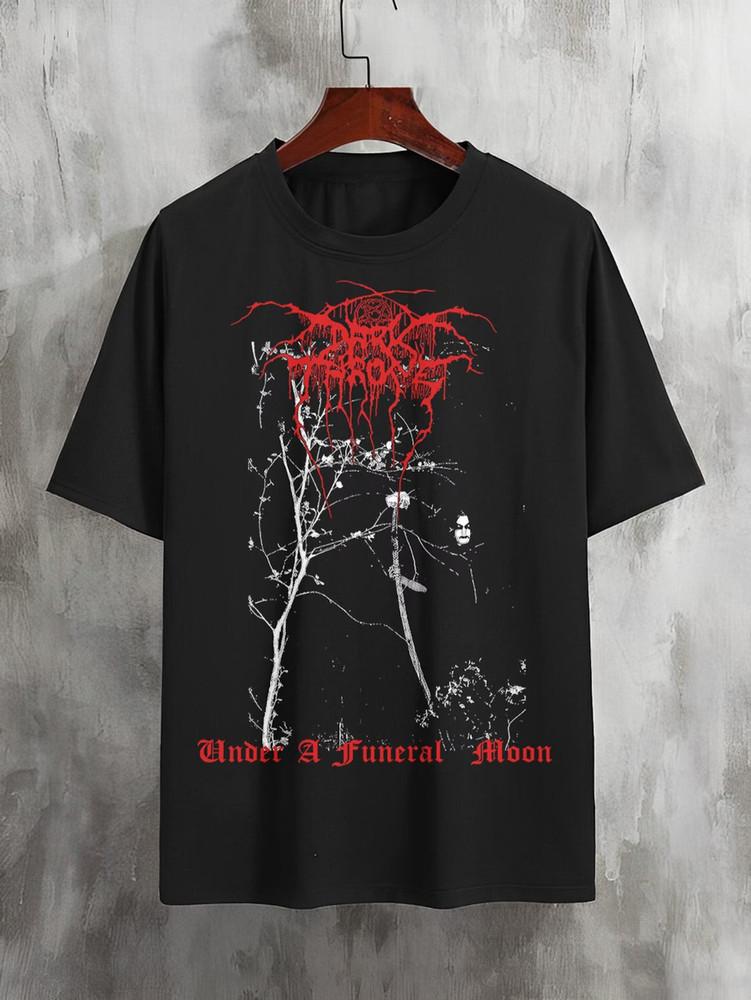 Hot Darkthrone Under A Funeral Moon Gift For Fans Black S5XL Shirt BB042 Unisex T-Shirt XXXXL