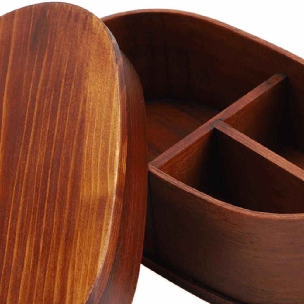 Holz-Lebensmittelaufbewahrungsbehälter 19*12*6cm Tragbare Lebensmittelbox für Zuhause Büro