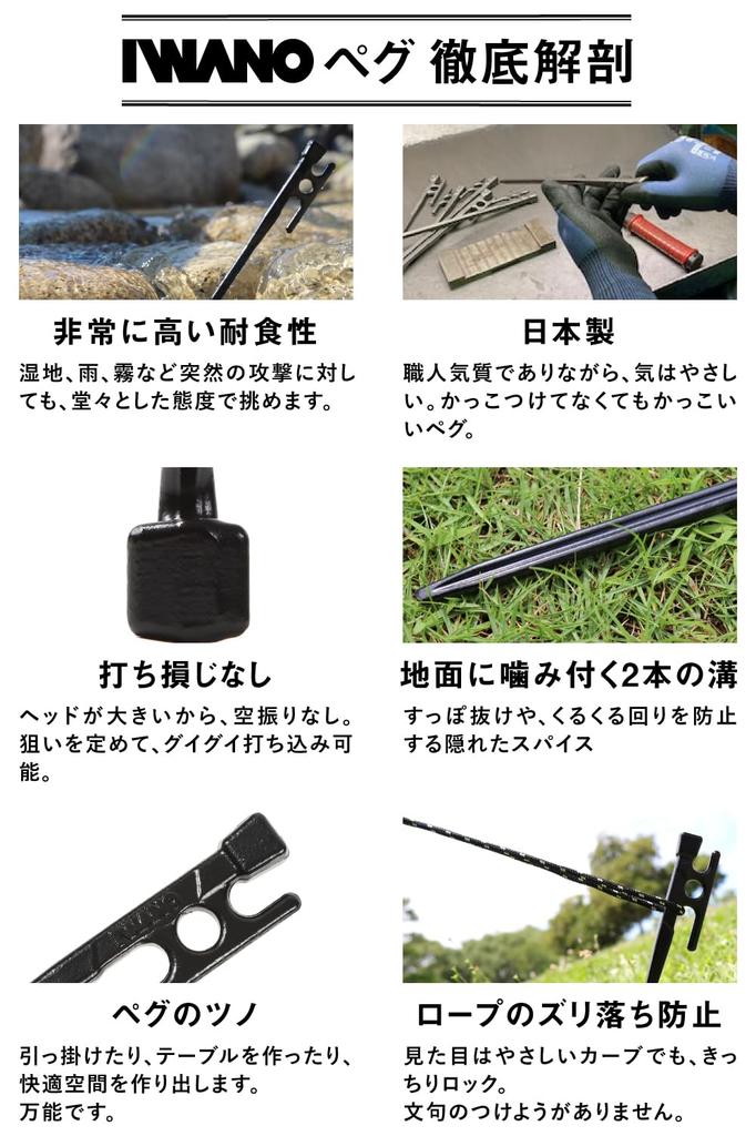 [IWANO] Forged Peg 30cm Made In Japan [Will Not Come Out Unless Removed] Cationic Electrodeposition Coating Gives an Irresistible Jerky Feeling When