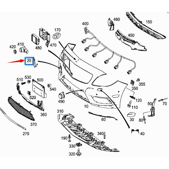 Mercedes-Benz CLA W117 Front Bumper Tow Hook Cover