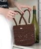 Borsa Mini Tote all'Uncinetto Fatta a Mano in Rafia Lily _ Marrone