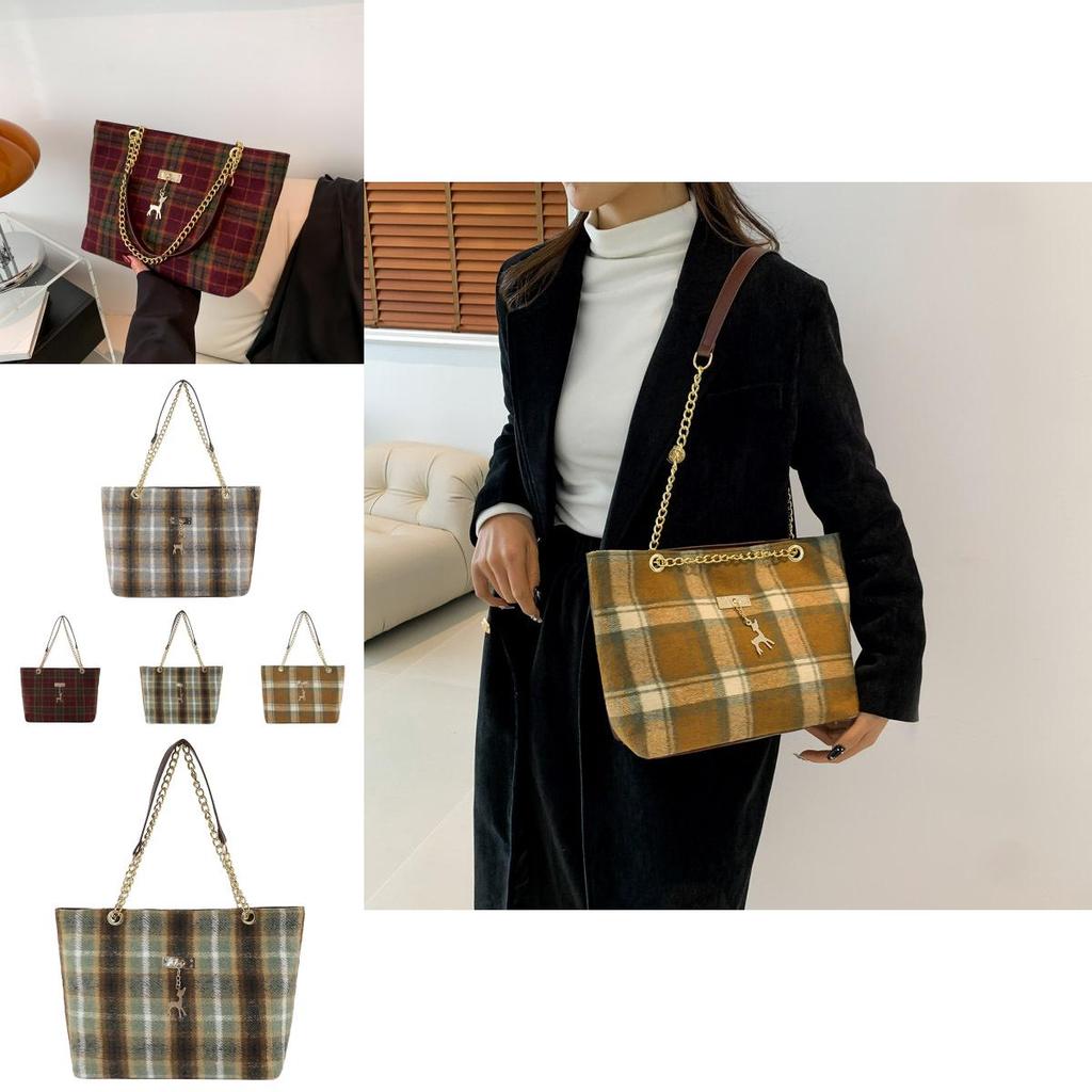 Trendy Woolen Color Block Striped Tote Bag For Women Ideal For Commuting And Everyday Use