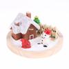 Cute Mini Christmas Snow House Xmas Tree Snowman Scene Ornament Dollhouse Decoration Micro Landscape Ornaments Xmas Gifts