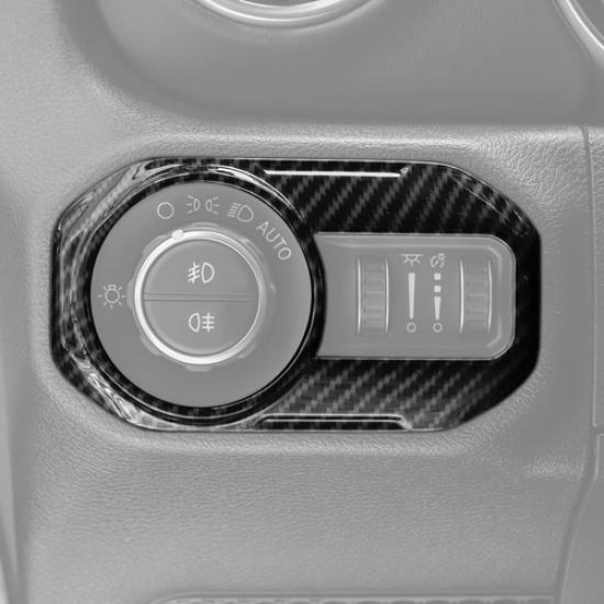 For Jeep Gladiator JT/JL 18-25 Carbon Headlight Lamp Switch Button Cover Trim 1P