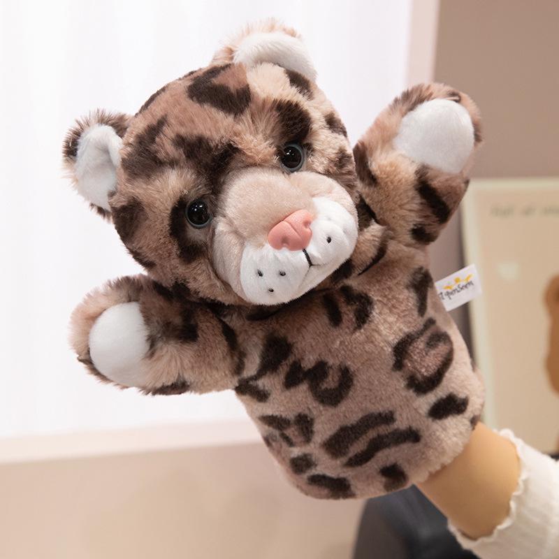 Forest Animal Hand Puppets: Tiger, Elephant, Leopard, and Lamb Figurines for Storytelling and Play