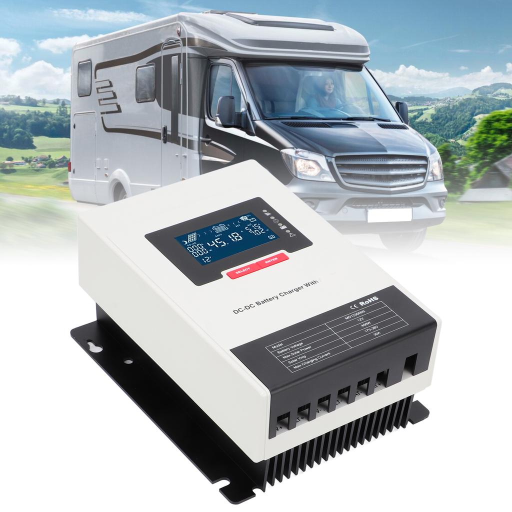 DC To DC Battery Charger Boost Buck MPPT Solar Charge Controller 12V 30A 400W Aluminium Alloy for RV