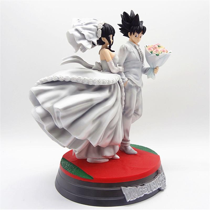 31cm Dragon Ball Gk Wukong'S Life Wukong Qiqi Wedding Scene Static Statue Handmade Model Ornament Fans