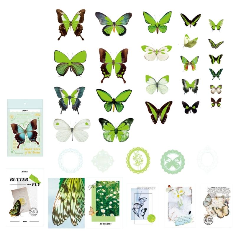 Colorful Butterfly Label Glowing Sticker Craft Materials Suitable for Classroom Decorations Party Favors Craft Set