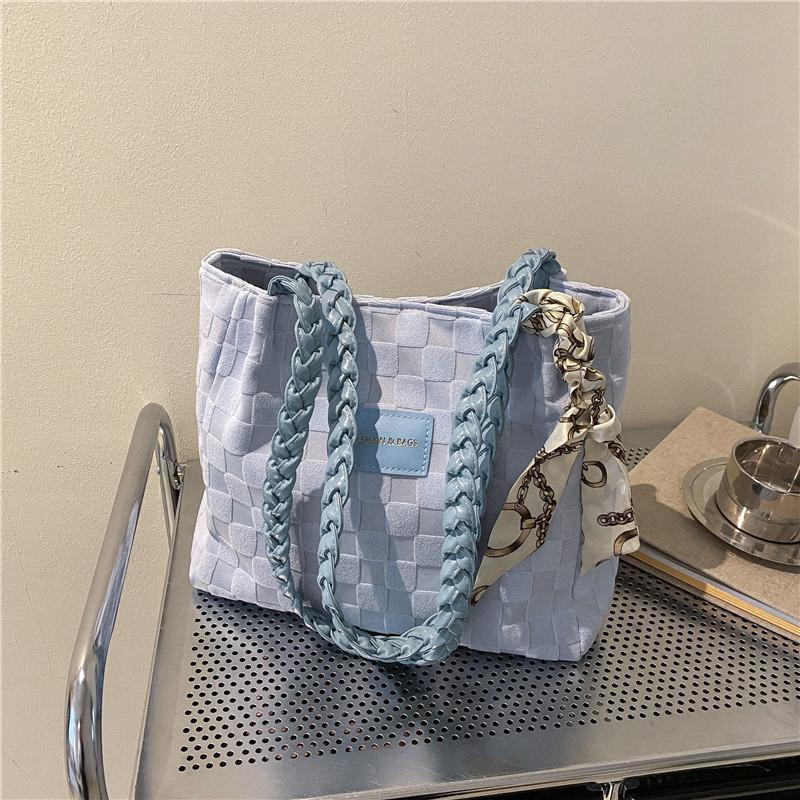 Autumn and winter new large-capacity bag women's casual foreign-style canvas shoulder bag 2024 texture class commuter tote bag