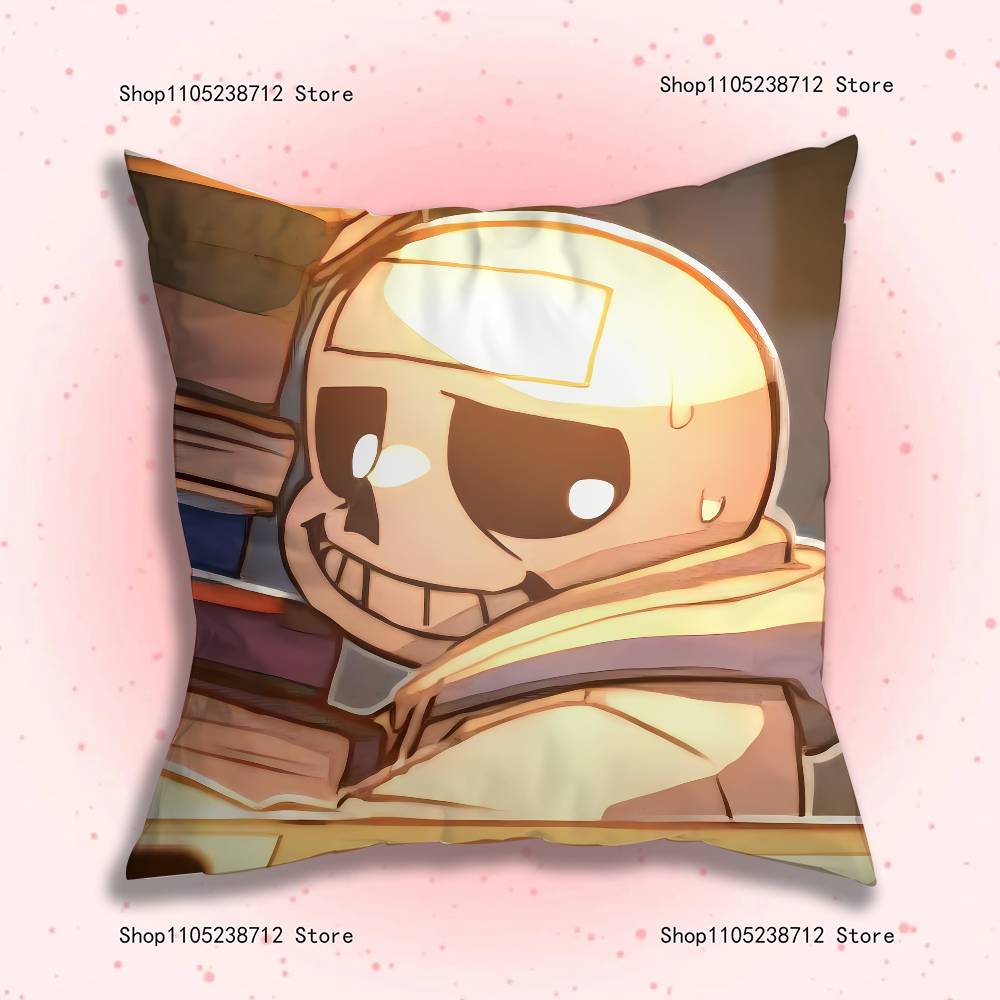 Spel U-Undertale S-Sans Kuddfodral söt tecknad anime-tillbehör Sovrum Soffa Dekorativt Kuddfodral Mjukt Kuddfodral