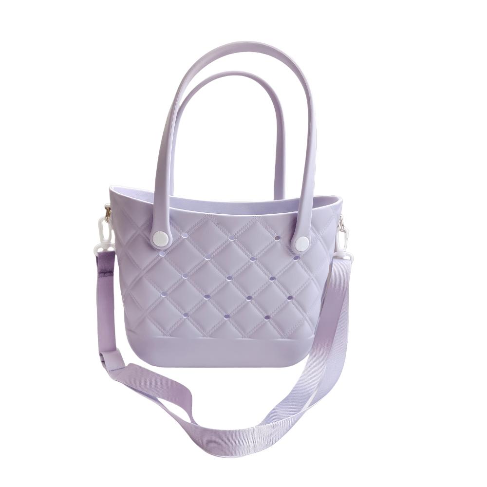 Crossbody bag EVA solid color hole bag storage bag vegetable basket beach bag fashionable hollowed-out travel handbag