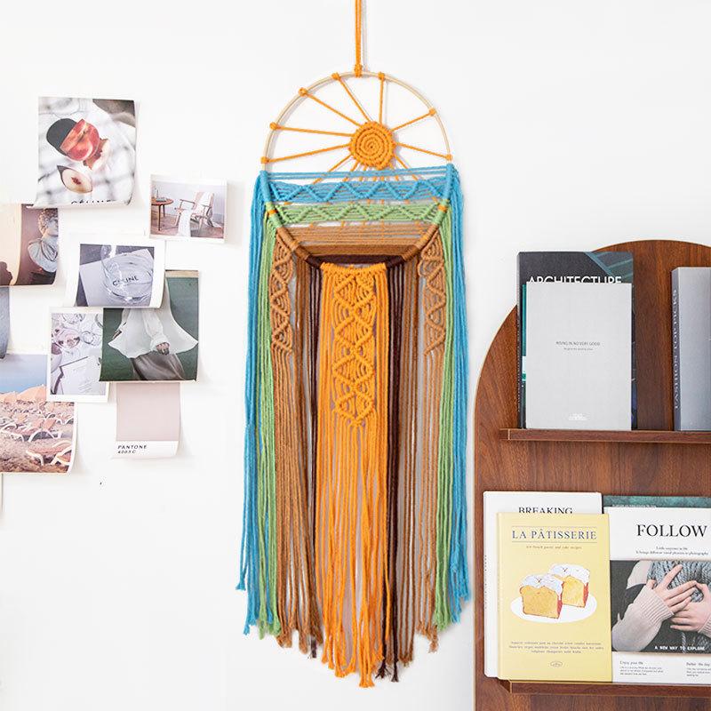 European-style hand-woven cotton rope tapestry tassels for home wall hanging decorative soft furnishing collection