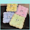 Pattern Grid Square Pad Office Chair Cushion For Girls Room And Study Use Area
