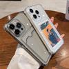 Transparent Card Wallet Slot Bag Holder Case For iPhone 16 15 14 13 12 11 Pro Max Mini X XR 7 8 Plus Clear Shockproof Soft Cover