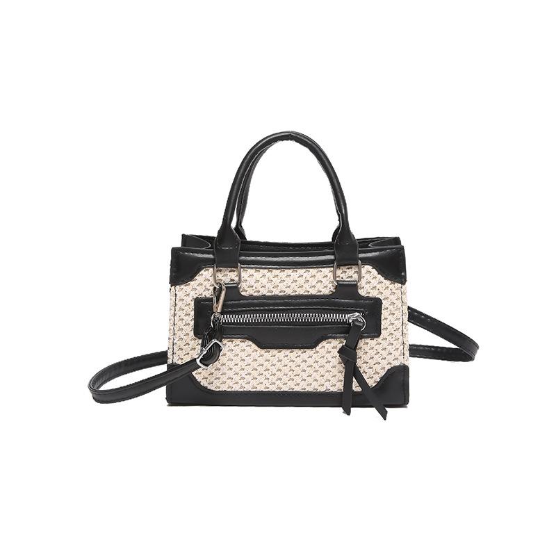 New Korean Style Fashionable Braided and Fashionable One-shoulder Handbag Simple Casual Texture Crossbody Small Square Bag