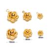 10 Stück Edelstahl Gold Perlen Rose Blume Anhänger für DIY Schmuck Mädchen Frauen Anhänger Halskette Armband Fußkettchen Ohrringe Herstellung