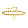 Vnox Braccialetti con Lettere A-Z per Uomo, Braccialetto a Catena Intrecciata in Acciaio Inossidabile Placcato Oro, Classico Braccialetto con Nome Regalo per Lui