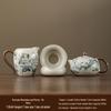Splendid Landscape Ru Kiln Teapot & 4 Cups Set