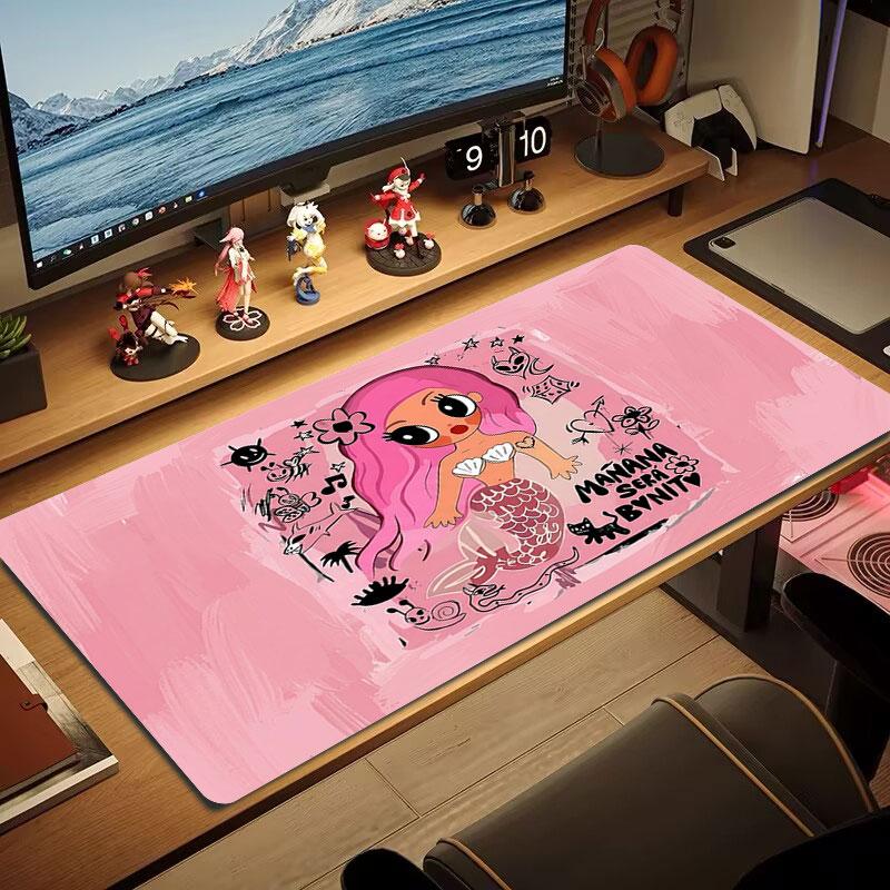 Karol G Large Size Mouse Pad Large Gaming Table Cushion Non-slip Laptop Tablet Big Mousepad XXL Mat Mini PC Playmat With Lock edge
