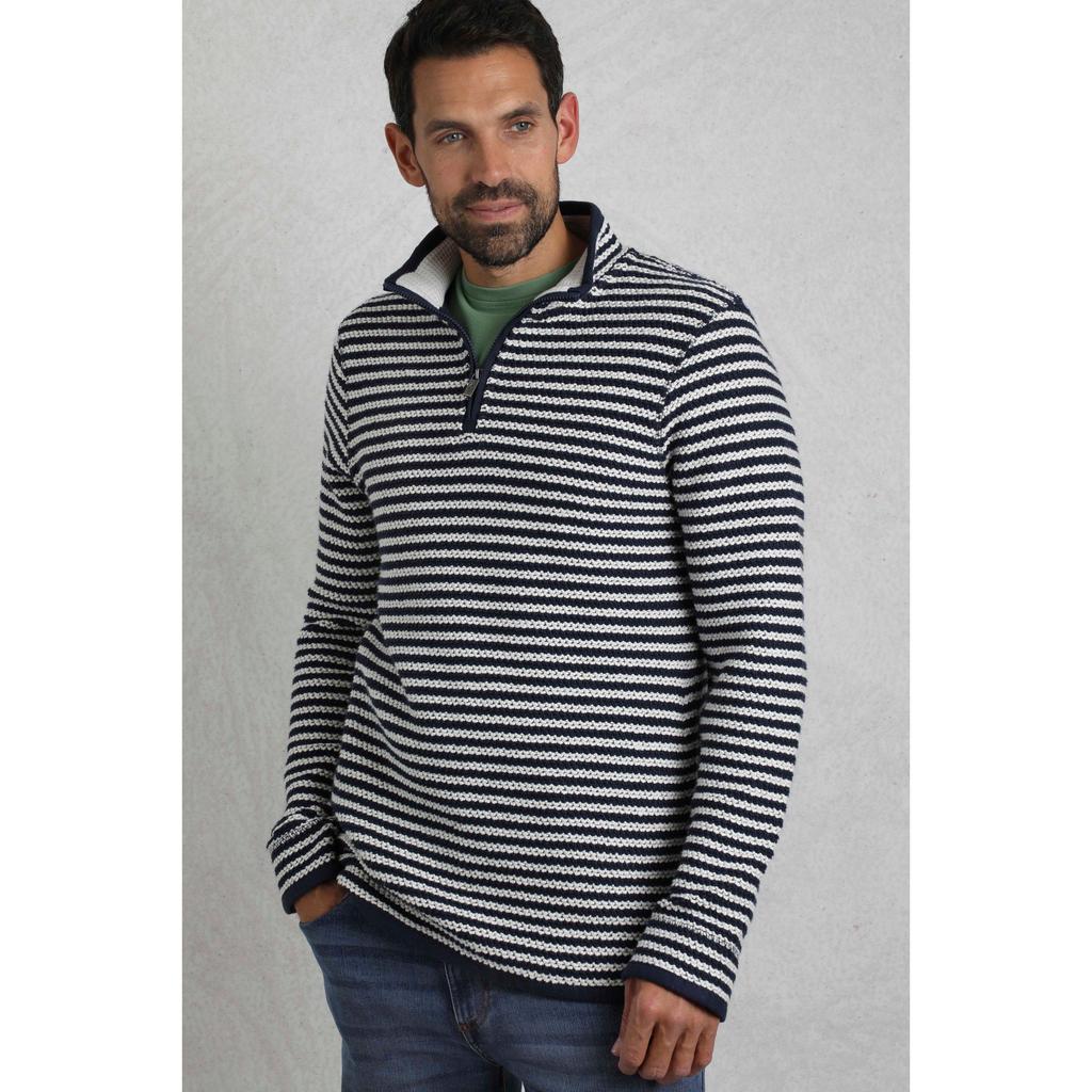 Weird Fish Mens Shorling Stripe Macaroni Quarter Zip Jumper
