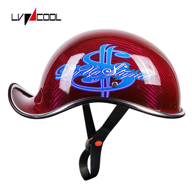 Motorcycle Carbon Fiber Helmet Male Harley Ladle Helmet Female Retro Motorcycle Half Helmet Electric Car Half Helmet Half Cover
