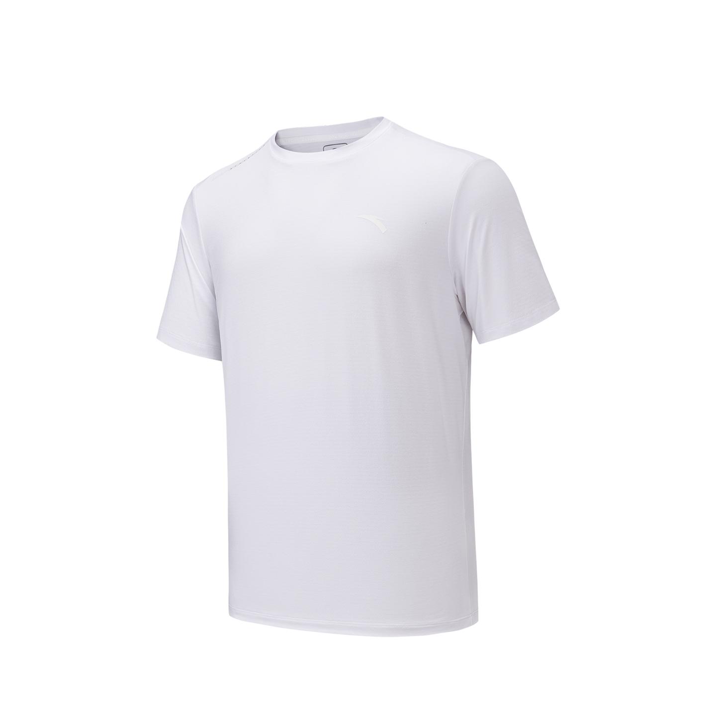 Anta Training Short Sleeve Knitted Shirt Summer Sports T-Shirt Men Tops Pure-White 952627106-2 S