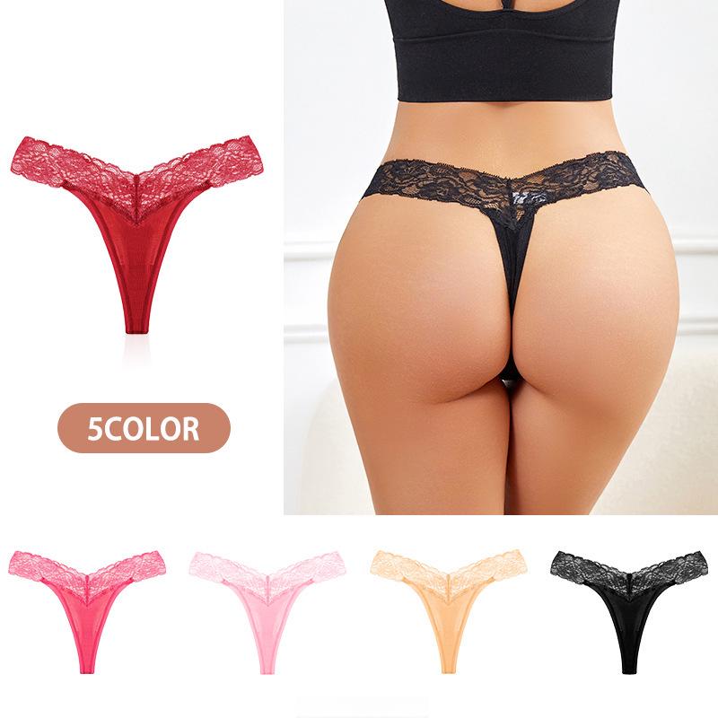European & American Sexy Plus Size Low Waist Lace Thong Panties