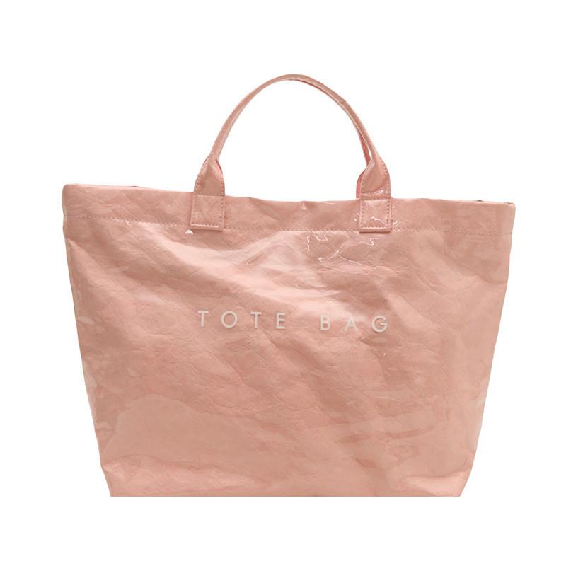 Letter Tote Bag Pvc Bag For Women Large Capacity Casual Daypack For School And Work