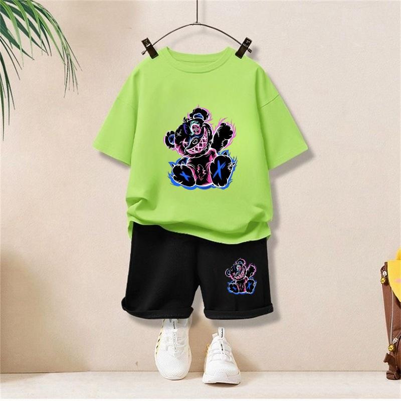 Boy and Girl Baby Set Cartoon Printed Children's Sports Set