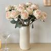 7PCS/Bundle 7 Head Rose Artificial Flower Silk Petals Faux Flower  Home Decoration