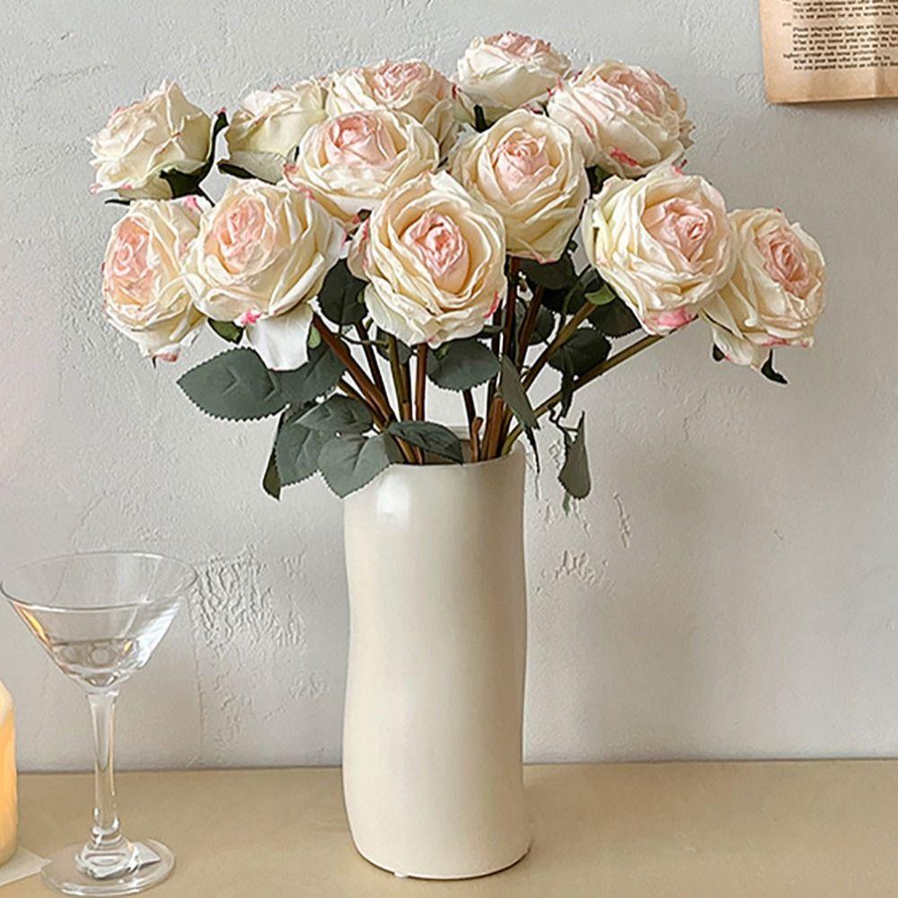 7PCS/Bundle 7 Head Rose Artificial Flower Silk Petals Faux Flower  Home Decoration