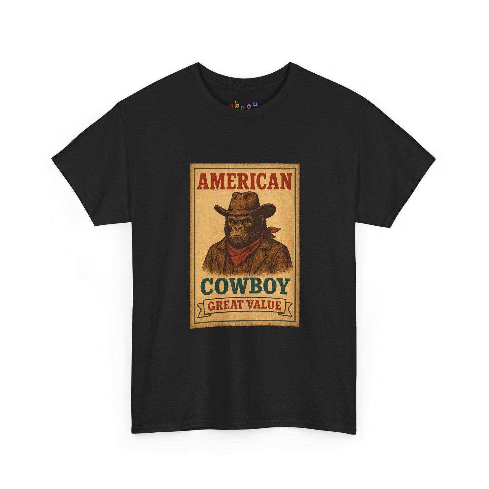 American Cowboy Gorilla T-Shirt | Gorilla Cowboy Illustration 4XL