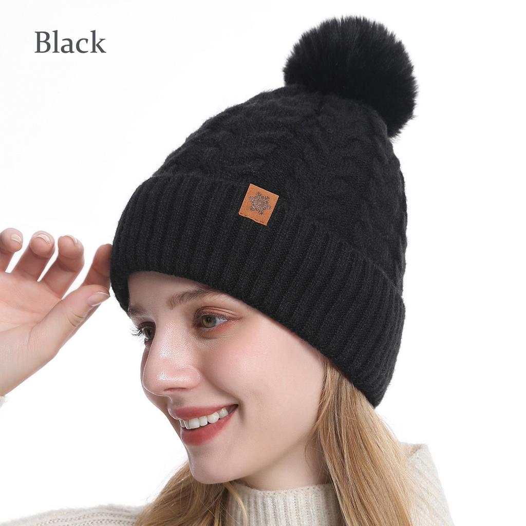 Classic Style Cold Weather Gloves Scarf Hat Three Piece Set for Winter Custom Logo Knit Beanie Ribbed Cuff Pom Pom Wool Blend