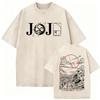 Washed Vintage Anime Jojo Bizarre Adventure Tshirt Retro Manga Giorno Giovanna T Shirts Men Casual Cartoon Oversized Tshirts