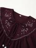 Autumn 2025 Women's V-Neck Tassel Lace-Up Bohemian Embroidered Shirt