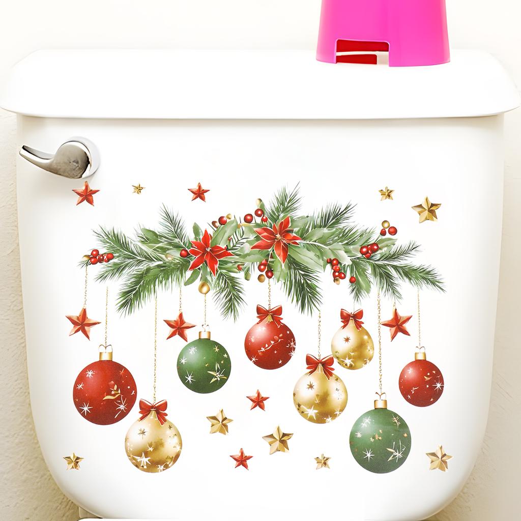 Christmas Toilet Sticker Merry Christmas Decoration for Home 2025 Pendant Xmas Sticker Ornament  New Year Gift 2026