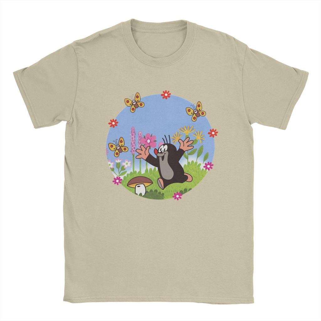 Krecik Krtek Uroczy T-shirt Męski Krecik Mały Krecik Kreskówka Niesamowite Koszulki 100% Bawełna Fajne T-shirty Oryginalna Odzież