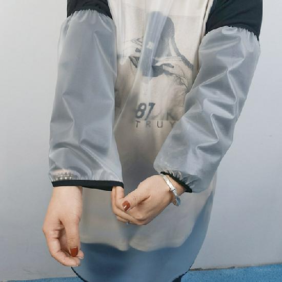 Wasserdichte Schürze mit langen Ärmeln - Waschfreie, ölbeständige Arbeitskleidung für Küche und Meeresfrüchte