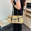 Advanced Straw Woven Women Shoulder Bag New Fashion Retro Straw Woven Saddle Bag Large Capacity Vacation Style Tote Bag Handbag