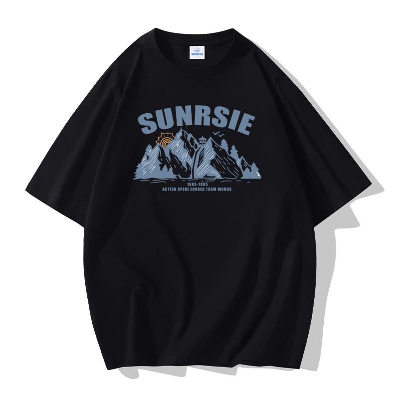 QICED Sommer kortermet t-skjorte herre trendy skjorte med o-hals