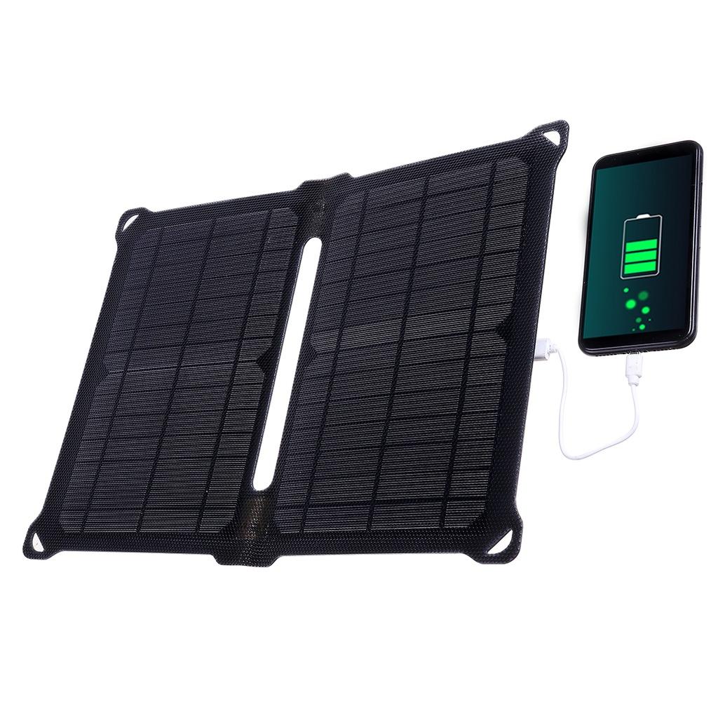 Outdoor Sunpower Foldable Solar Panels Portable Solar Charger 2 USB Port for Phone Traveling Camping Hiking Black 100W 5V