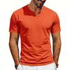 Herren V-Ausschnitt Jersey-Shirt Kurzarm Lockerer Schnitt Atmungsaktiv Schnelltrocknendes Gewebe Lässiges Sommer-Top