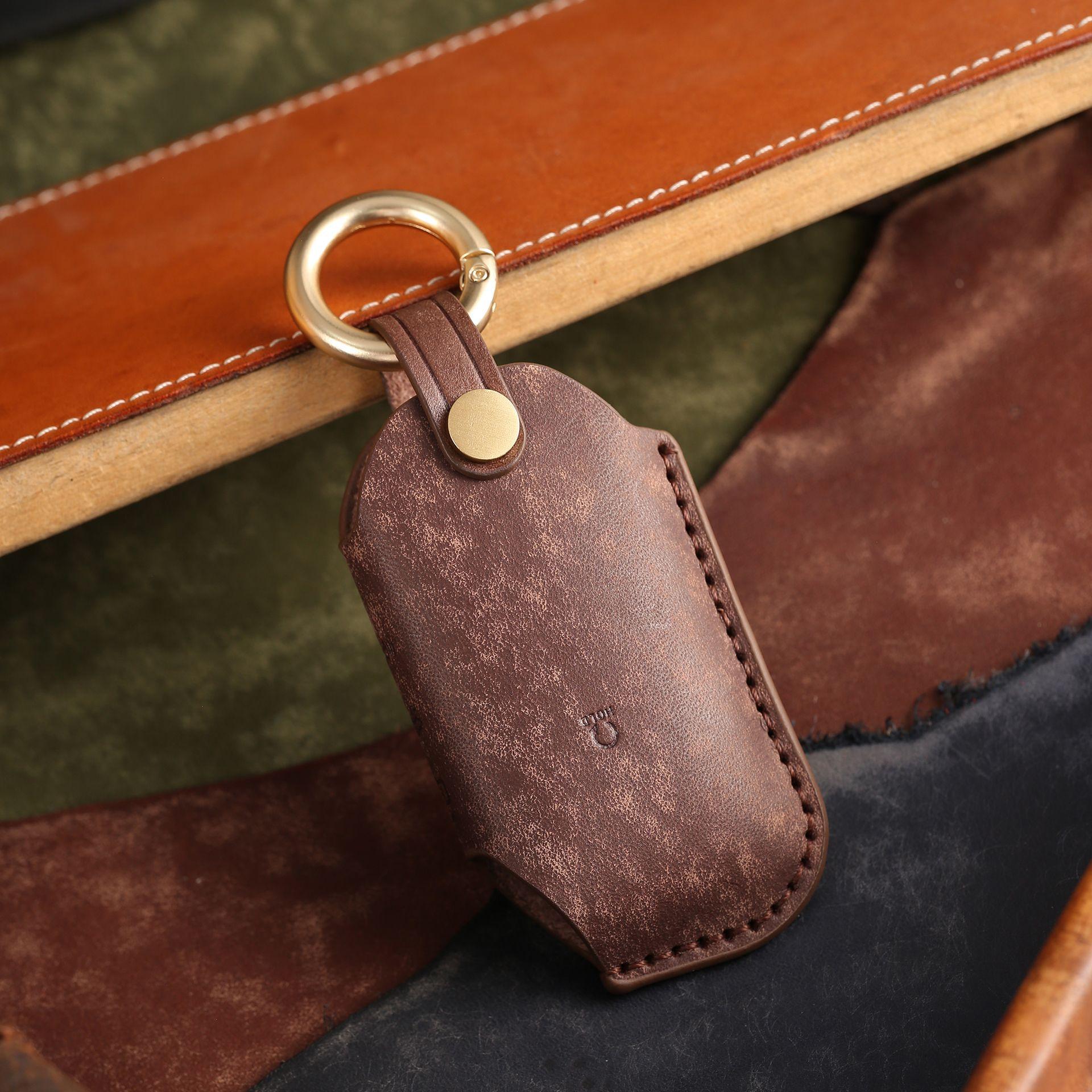 

Подходит для Корея Hyundai Kia KIA высококачественный кожаный чехол для ключей воловья кожа высококачественный защитный чехол для пульта управления сумка коричневый