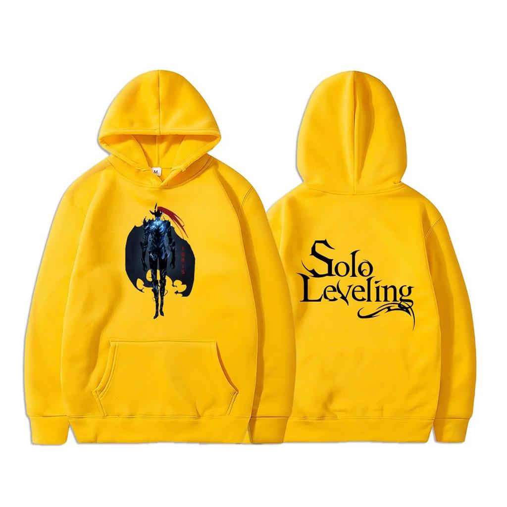 Anime Solo Leveling Sung Jin Woo Graphic Print Autumn Winter Fleece Manga Hoodies Clothes Oversized Streetwear