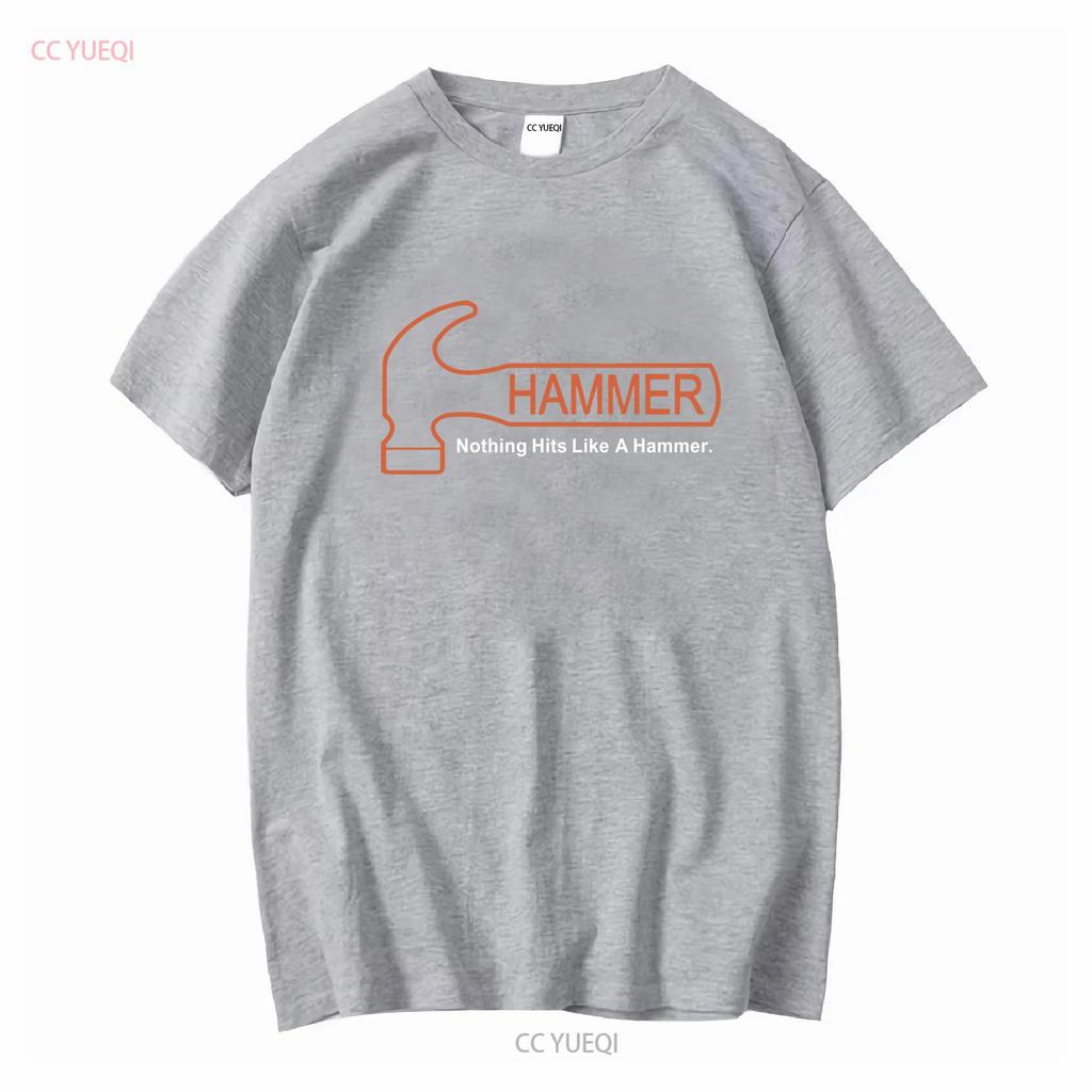 Hammer Bowling Logo Mens Black T Shirt Size S 5XL Long or Short Sleeves Vintage Washed Casual Graphic Streetwear Unisex