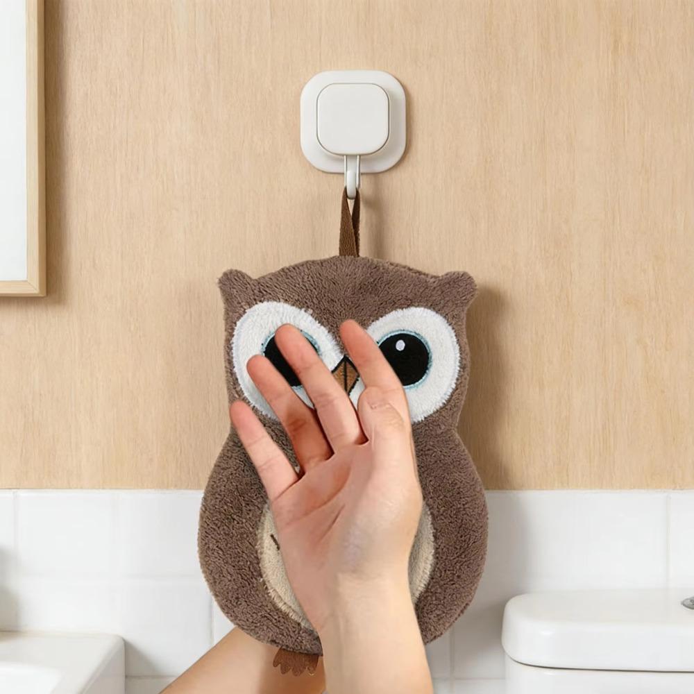 Hangable Kitchen Handkerchief Soft Cleaning Cloth High Quality Owl Hand Towels Kitchen Home