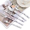 30Pcs Cutlery Set Stainless Steel Imitation Marble Flatware Fork Spoon Knife Dinner Kitchen Dinnerware Silverware Tableware Set