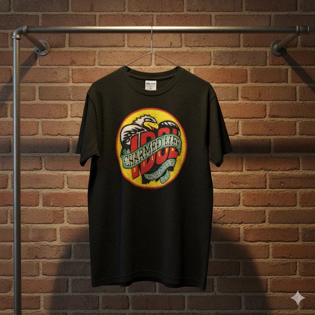 Unisex Adult Vintage Music Poison Charmed Life World Tour 1990–91 V... XXL