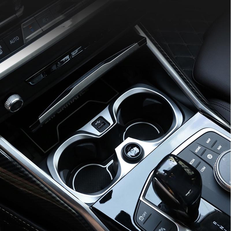 Pro BMW řady 3 G20 G28 ABS Autopříslušenství Interiér Centrální ovládání Držák hrnku na vodu Panel Kryt Obložení ABS Chrome Fit